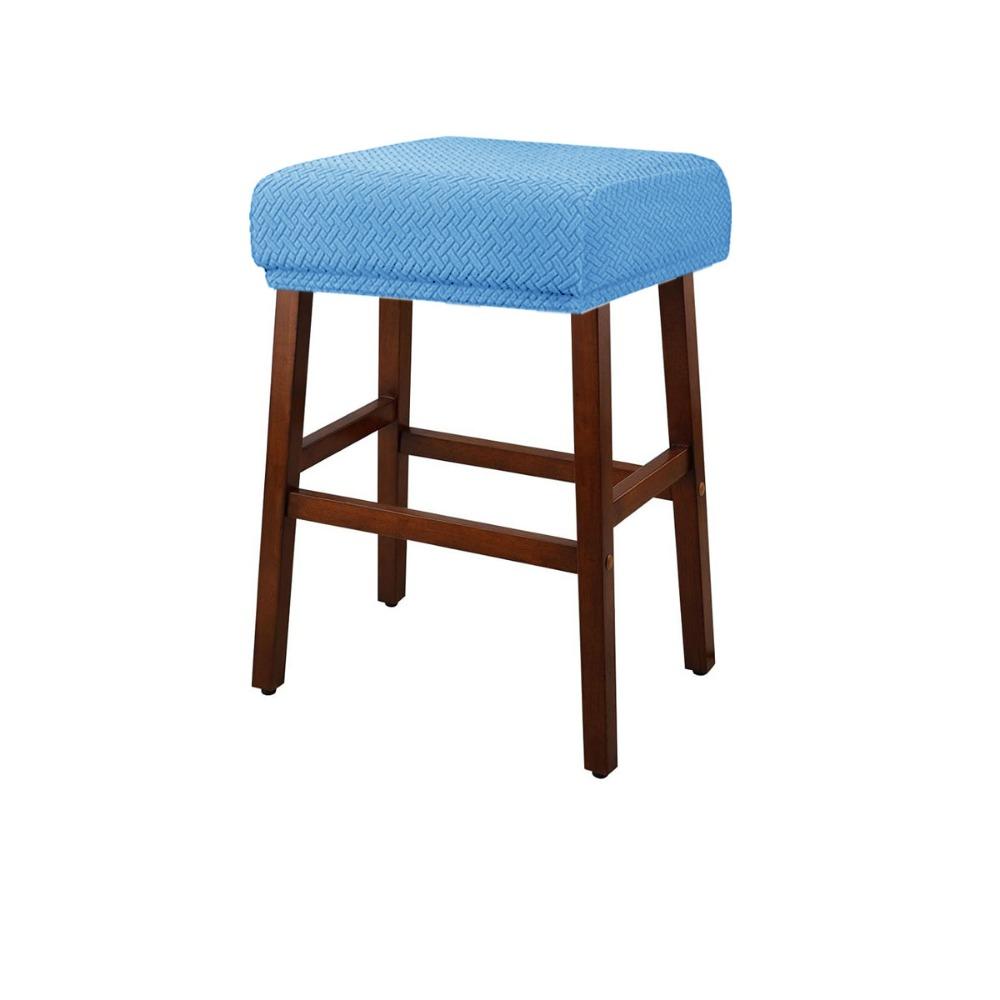 Stretchable Chair Seat Slipcover Anti-dirty Stool Protector Bar Stool Covers  Kitchen Dining Room Blue