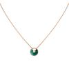 Amulette De  Lock Charm 18K Gold Malachite Diamond Necklace Unisex Necklace Rose-Gold B7224550