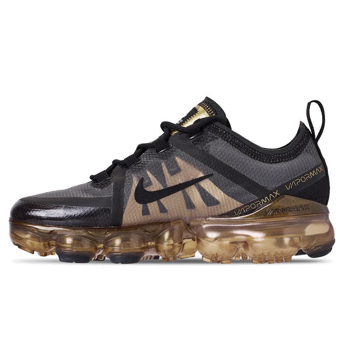 

new Nike Air VaporMax 2019 Black Metallic Gold 44