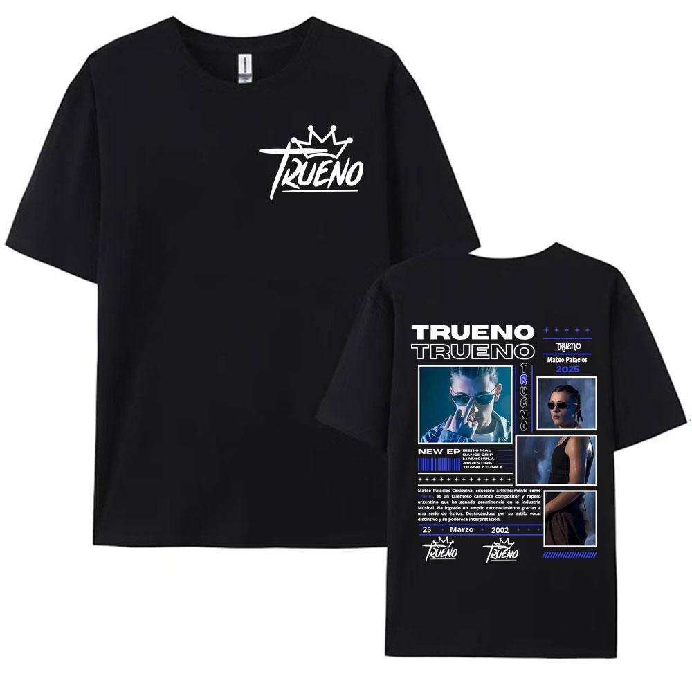Rappeur Trueno Mateo Palacios Tournée d'Album 2025 Merchandising T-shirts Hommes Femmes 100% Coton T-shirts Hip Hop Décontracté Été T-shirt Pop Art