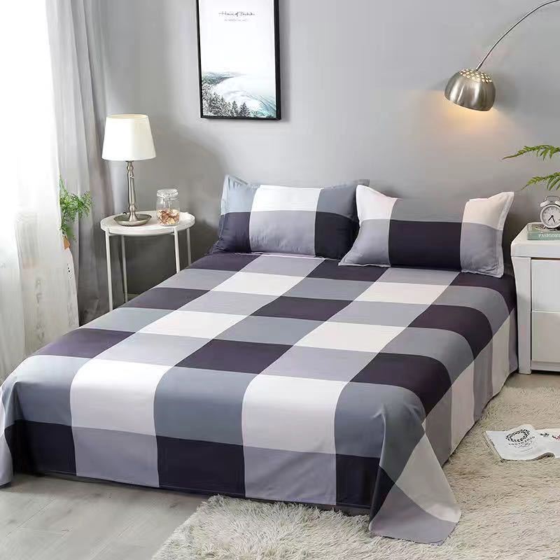 Karierte Spannbettlaken Queen-Size-Bett Studenten Gebürsteter Matratzenschoner Haushalt Einzel-Doppel-Bettdecke Bettwäschelaken Topper