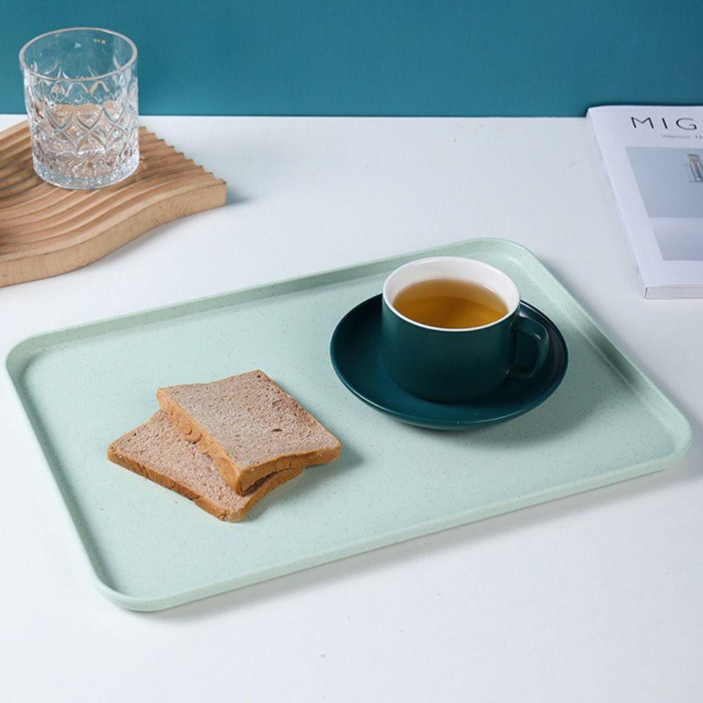 Eco-friendly Rectangular Tray Cutlery Tray Wheat Straw Tray Durable Bread Pan  Restaurant