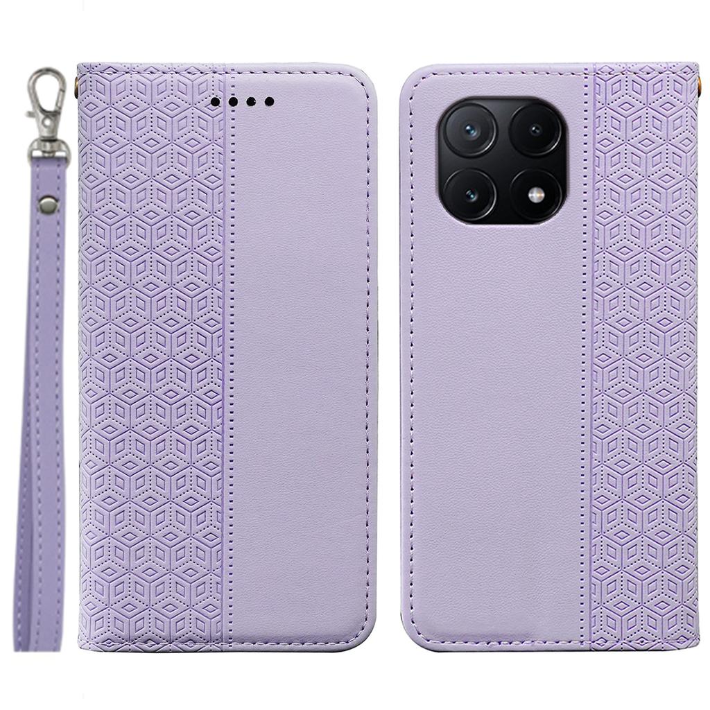 For Xiaomi Poco X6 Pro 5G/Redmi K70E 5G Wallet Phone Case Strong Magnetic Checkered Pattern Imprint Leather Flip Cover