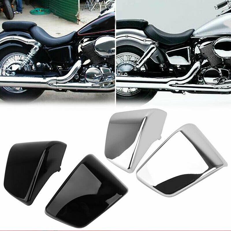Motorcycle Battery Side Fairings Cover Guard for Honda Shadow ACE VT400 VT750 VT 400 750 1997-2003 Chrome Gloss Black