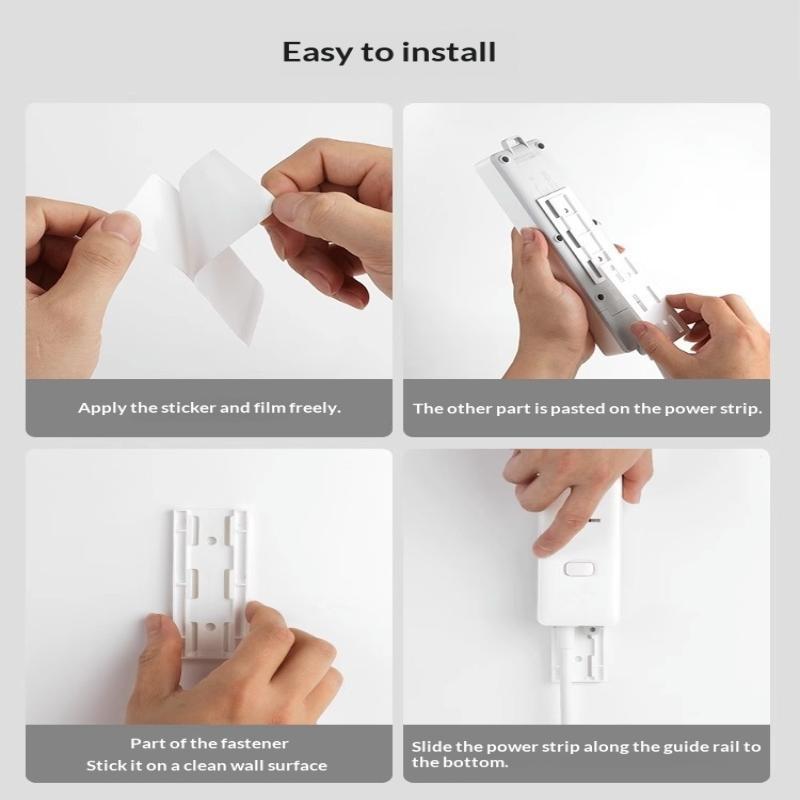 5/10PCS Self-Adhesive Wall Mount Power Strip Fixer Hanging Socket Holder No Drilling Cable Organizer for Home Use
