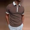 Short Sleeve Men's Polo Shirt with Lapel Business Casual 3D Geometric Printing Digital Short Sleeve Polo Shirt Summer