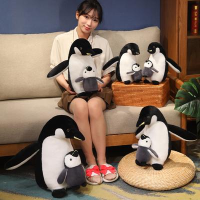 Cartoon Simulation Mother And Child Penguin Doll Plush Toy Aquarium Little Penguin Doll Children Soothing Doll