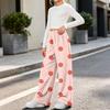 Mädchen Flanellhose mit Polka-Dot-Print Warm Lockerer Schnitt für Herbst und Winter Freizeitkleidung
