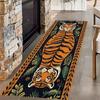 Vintage Tiger Teppichmatte Teppich - Symmetrischer Tierdruck & Tropisches Blattdesign für Wohnzimmer Flur Heimdekoration Fußmatte
