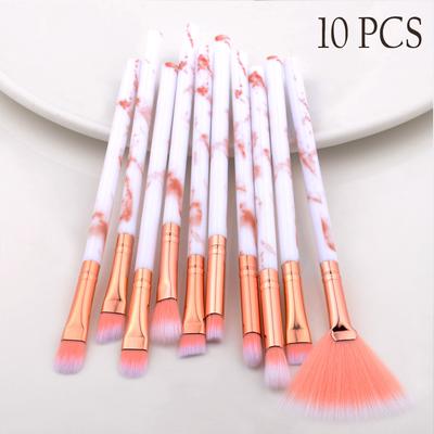 10pcs Marble Professional Makeup Brush Set Women Eye Eyeshadow Blush Brushes Cosmetic Kit
