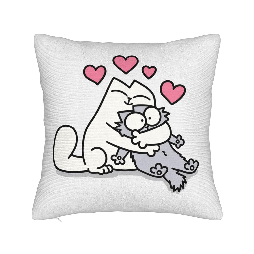 Pillow Cover Humorous Cartoon Cat Simons Cat Vintage Pillow Case For Sofa Home Decoration Pillowcases