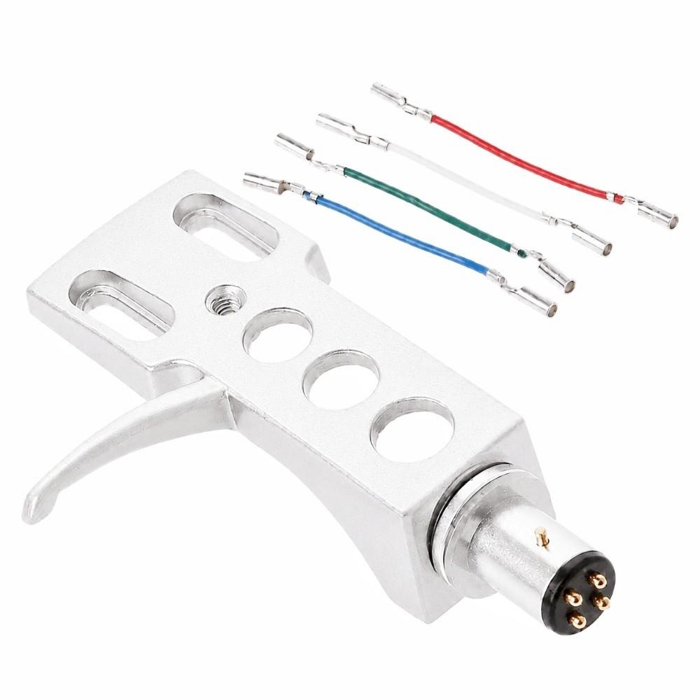 Aluminium Alloy Phonograph Cartridge Holder 4 Connection Wires Record Player Headshell  For DJ Use
