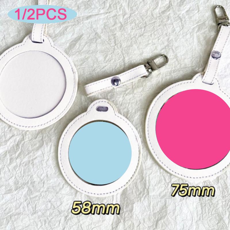 Protective Round Badge Case 58/75Mm Waterproof Transparent Window Display Bag With Hangable Fan Supplies 1/2 Pcs