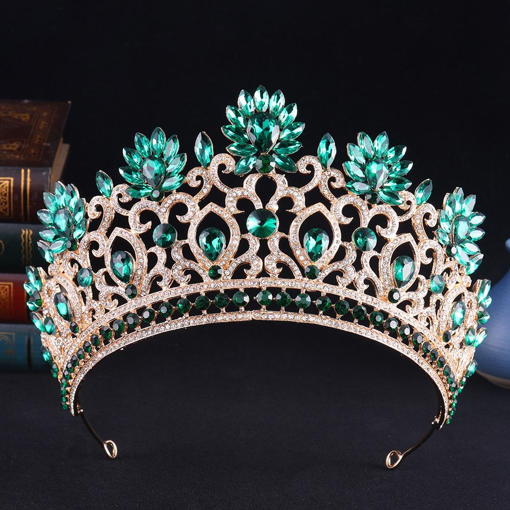 DIEZI New Elegant Baroque Crystal Crown For Women Girls Wedding Vintage Bride Queen Bridal Tiaras Hair Accessories Headbands
