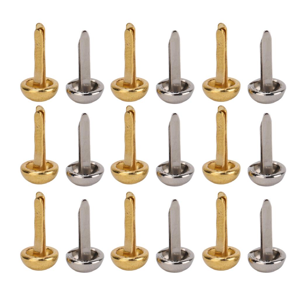 40 Pcs 6mm Mini Brads Gold Silver Electroplating Round Brass Metal Paper Fasteners Brads for DIY Craft Scrapbooking