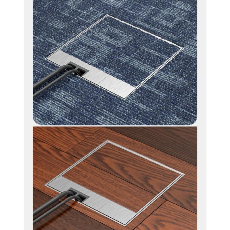 Waterproof Stainless Steel Marble Floor Socket Box Embedded Flat Thin Floor Socket with USB Port Concealed Socket