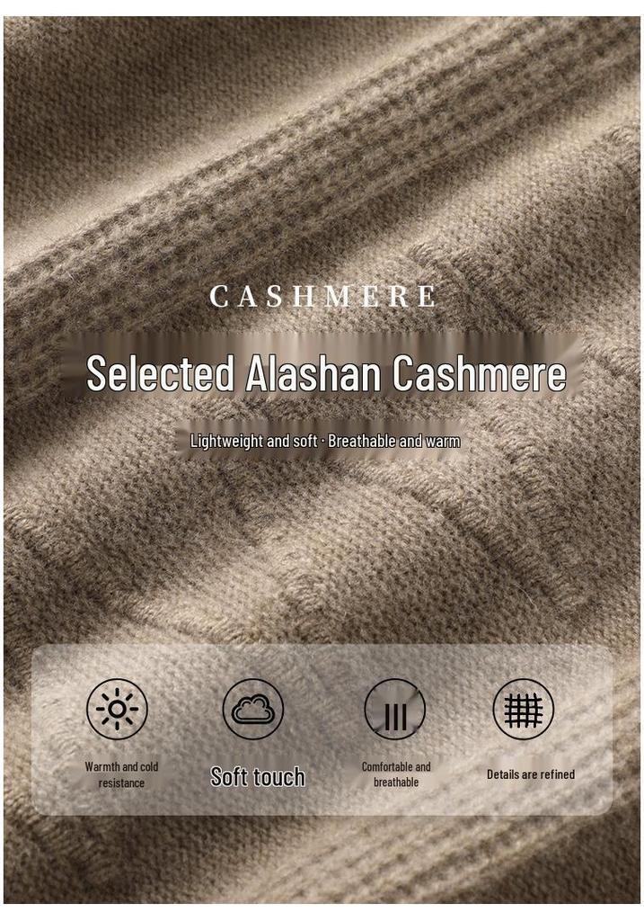 2025 Autumn/Winter Women's High Neck Cashmere Stripe Sweater