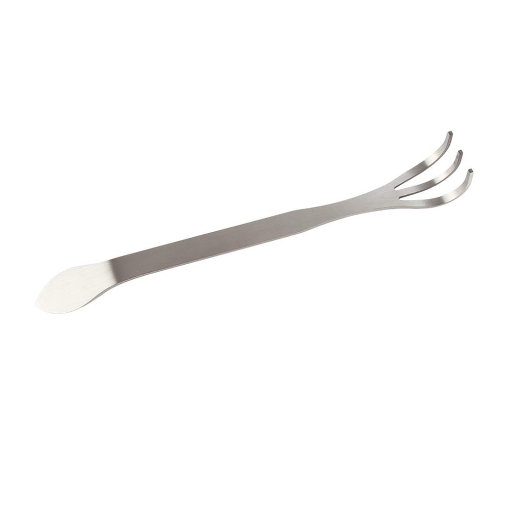 Silver Gardening Cultivator 3-Prong Root Rake Pick Durable Soil Loosening Tool