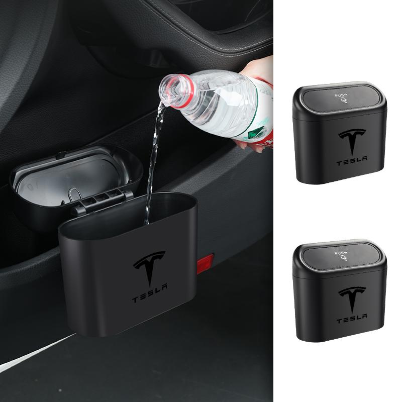Car Valve Door Trash Can Waterproof Garbage Storage Bucket For Tesla Model 3 Y S X 2021 Roadster Cybertruck Juguete