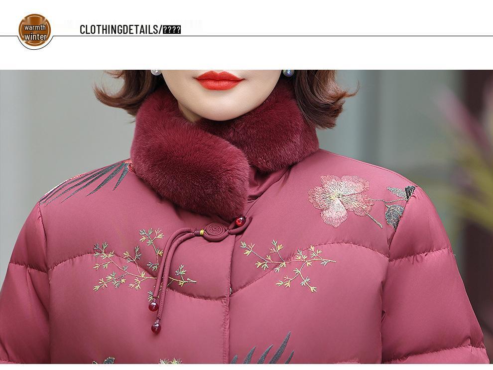 Mom's 2025 Winter White Duck Down Jacket - Grandma's Thickened Style for Middle-aged & Elderly