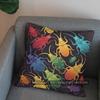 2D Colorful Beetle Geometric Pattern Throw Pillow Pattern Cushion Cover Suitable For Sofa Bedroom Car Pillow Cover
