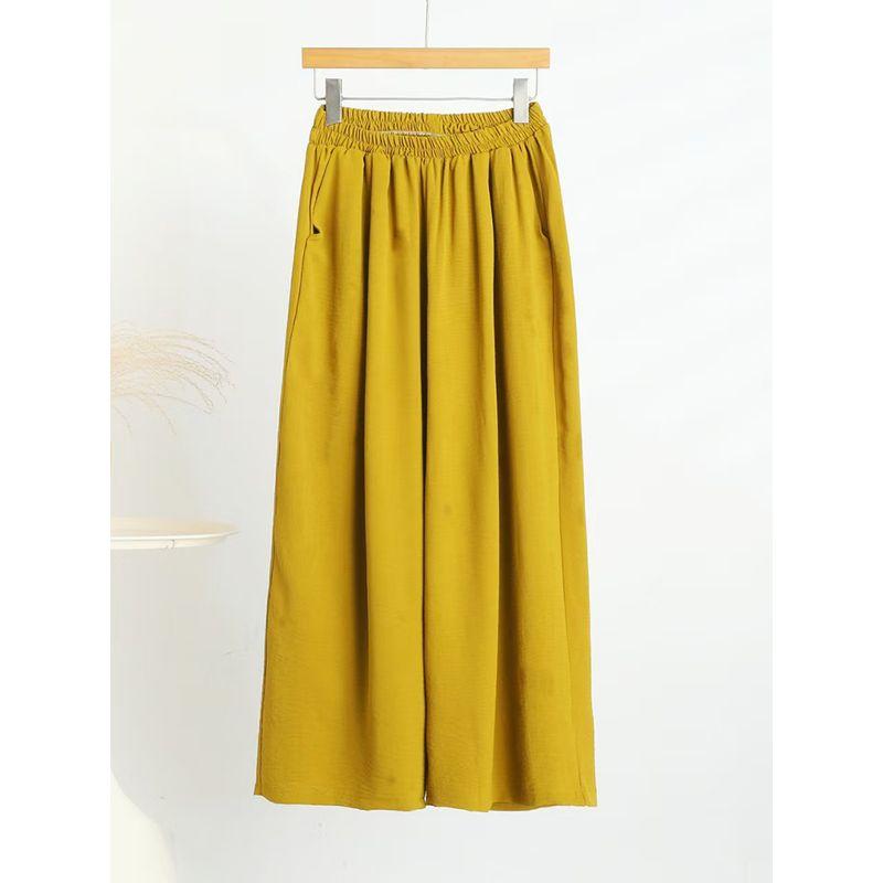 Cotton and Linen Casual Pants Women Summer Thin Straight Wide-Leg Pants Plus size Loose Sweat pants Solid All-Match Ice Silk Trousers
