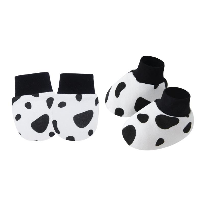 Set of 1 Infant Cotton Mittens Anti Scratch Hand Cover Soft Breathable Warm Gloves & Socks for 0-6M Boys Girls