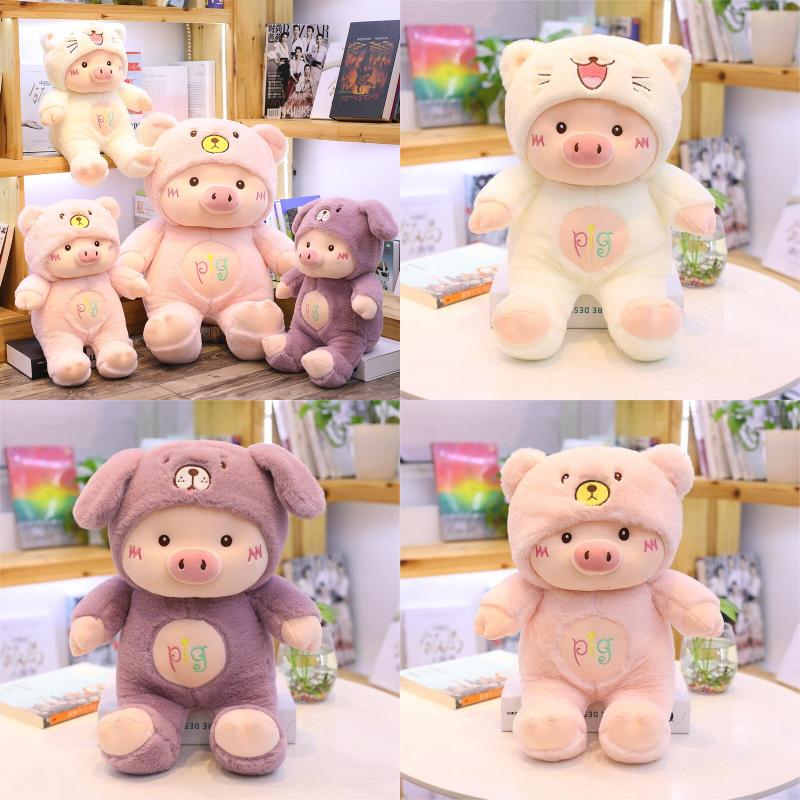 Cartoon Stuffed Animal Pig Plush Toy Gift Kids Pink White Purple Sizes Multiple