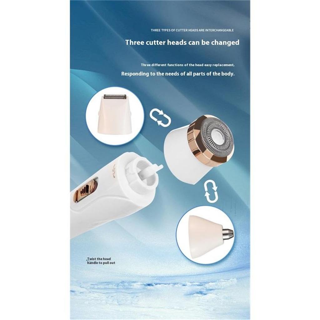 Women Electric Shaver Waterproof Painless Hair Trimmer for Bikini Body Legs Face Underarms Hair Removal Cordless