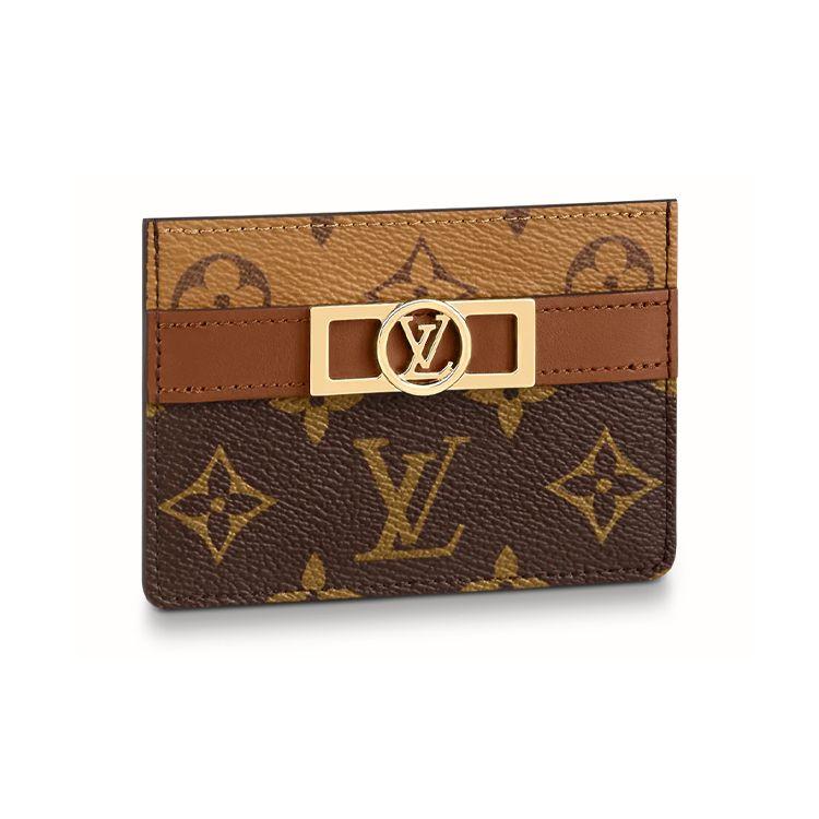

Louis Vuitton Dauphine Card Holder Classic Monogram Leather Canvas Women Card Holder Brown Caramel M80594 Box(Basic Set+Box)
