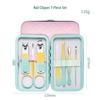 Gradient Color 18-Piece Stainless Steel Nail Clipper and Pedicure Set with Eyebrow Trimming Scissors
