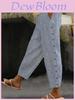 Casual Pants For Women With Button Detailing And Elastane For Summer Comfort