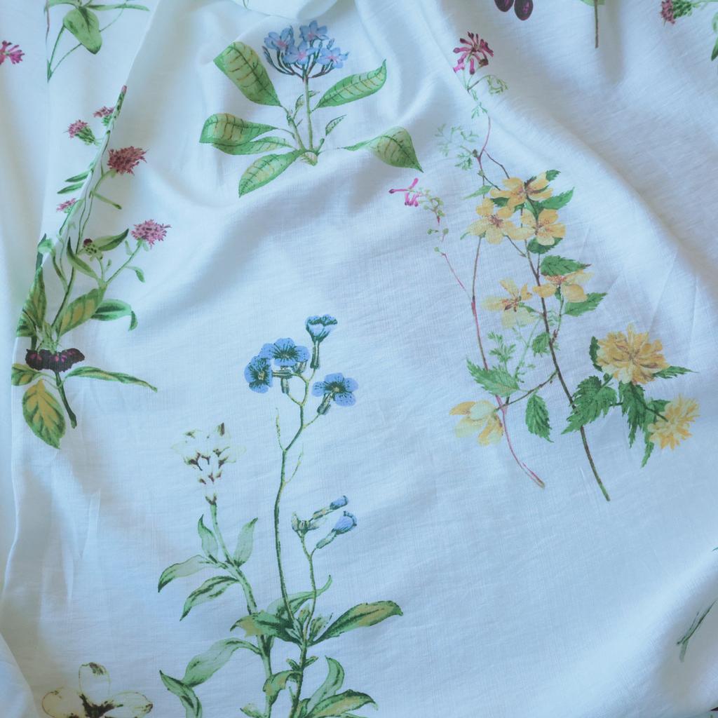 Chinese Style Floral Tencel Linen Fabric Lightweight Printed Cloth for Hanfu Cheongsam Dress Anti Mosquito Pants Garment Mater