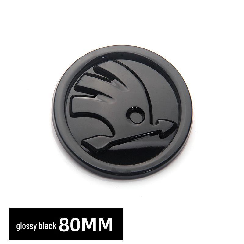 Compatibil cu Skoda: Embleme Negre Față & Spate Octavia, Fabia 80MM, Emblemă Spate 90MM