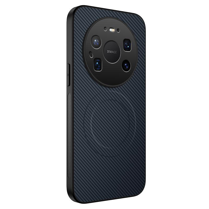 Applicable To Huawei mate80ProMax Carbon Fiber Pattern Magnetic Mobile Phone Case mate80Pro Matte Anti-drop Protective Cover