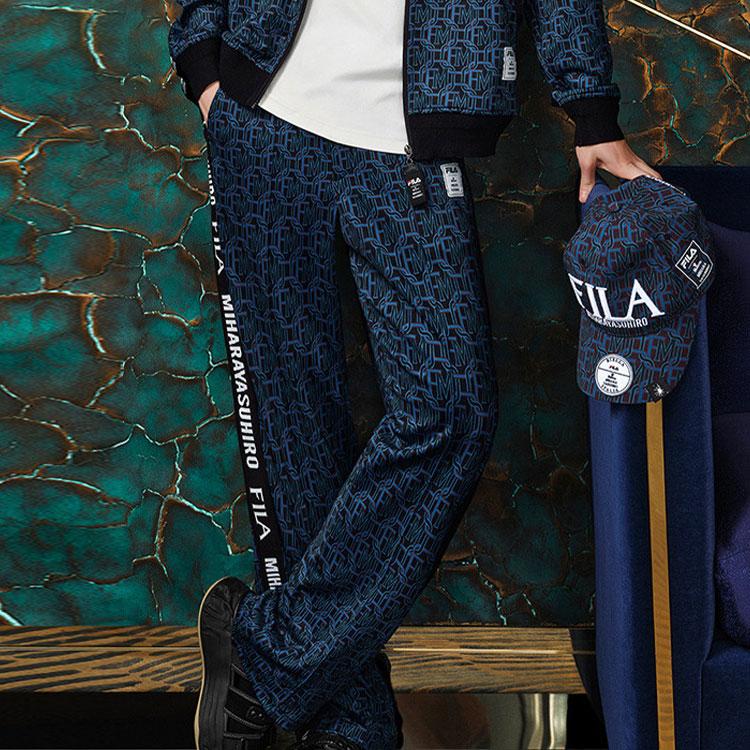 FILA X MIHARA YASUHIRO Geometric Pattern Printed Casual Long Pants Men bottoms Black F11M223601F-BK