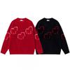 Unisex Oversized Chunky Knit Sweater With Horse Motif Jacquard Winter Warm Casual Pullover