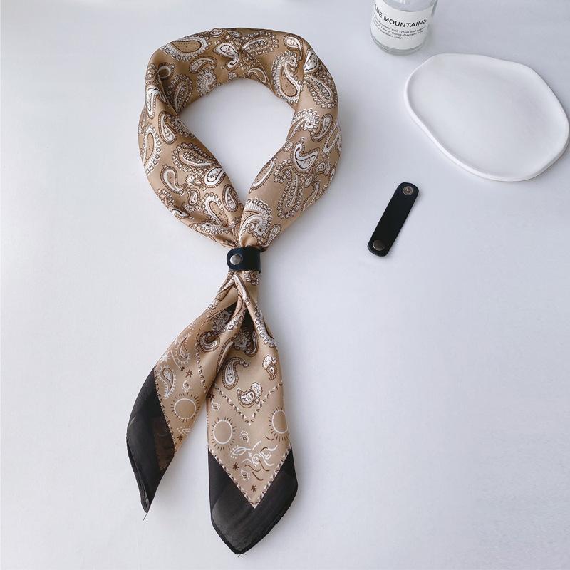 Paisley Print Silk Square Scarf Women Luxury Design 70*70Cm Soft Satin Hairband Neckerchief Office Hijab Headband Foulard Gift