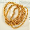 Elegant Gold Beaded Stainless Steel Bracelet for Women - High-End Minimalist Design