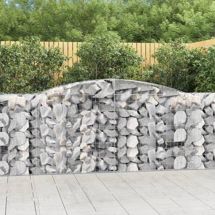 VidaXL Arched Gabion Baskets 7 Pcs 400x50x100/120 Cm Galvanized Iron, Gabion, Gabion Cage, Gabion Wall Basket, Wall 3147001