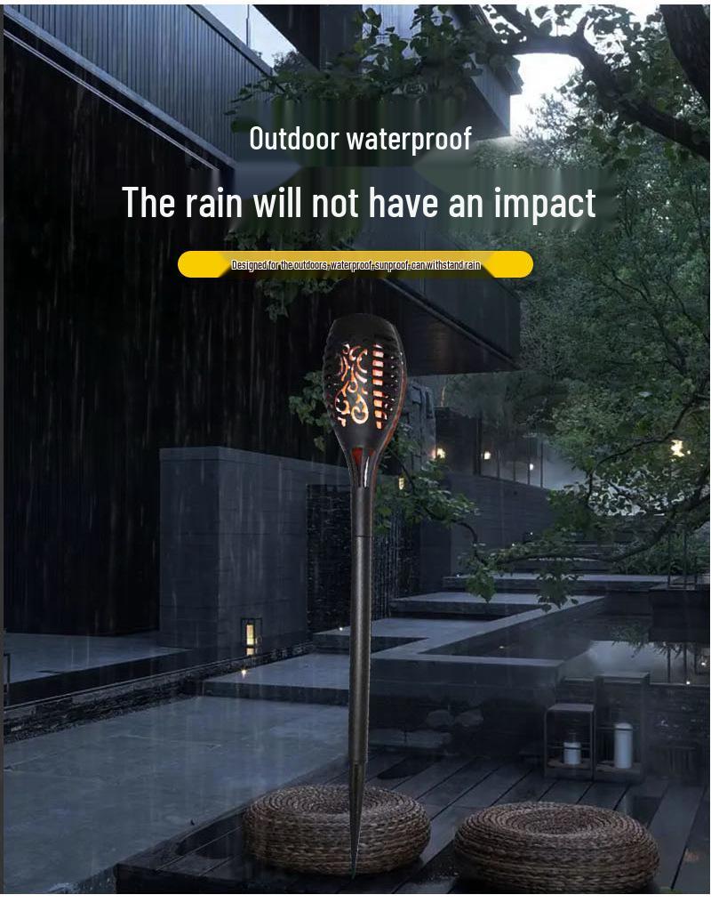 Solar Flame Ground Light: Outdoor Waterproof Garden Decoration Landscape Light In Stock