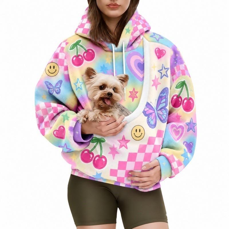 2026 Womens Halloween Print Oversized Hoodie Fall Winter Loose Fit Sweatshirt