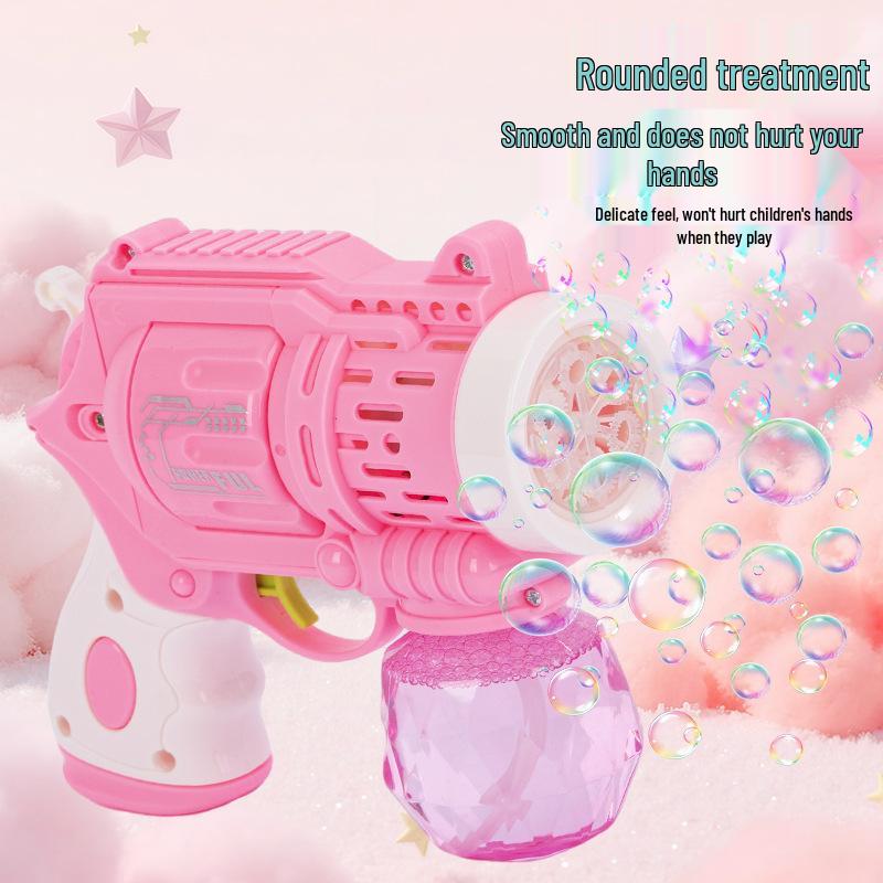 Automatic Light-Up Multi-Hole Bubble Gun with Colorful Lights