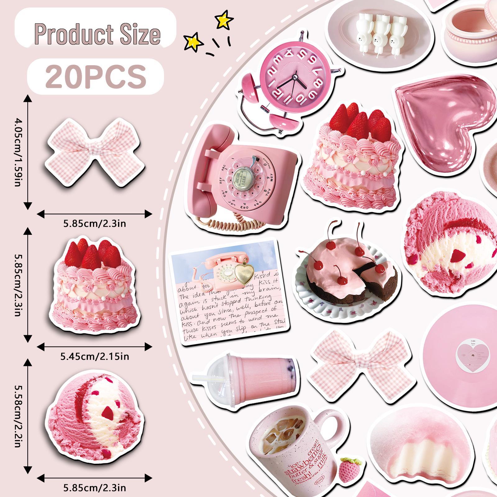 20 Pink Ins-Style Korean Girly Refrigerator Magnets: Realistic, Waterproof, Soft Decorative Stickers