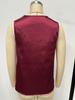 European & American Style Women's Satin Silk Sleeveless Pleated Top for Autumn