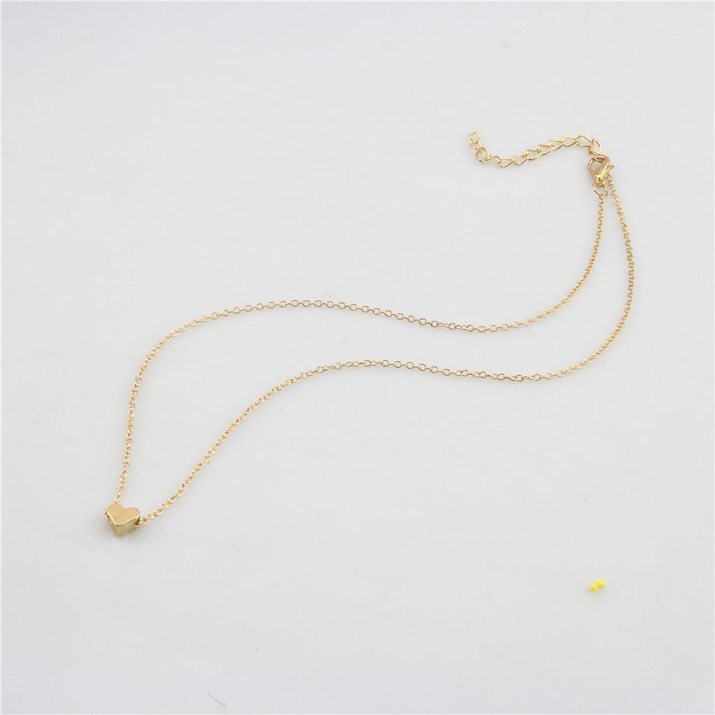 Elegant Small Smooth Heart Pendant Necklace Stylish Fashion Jewelry for Women Steel Stainless