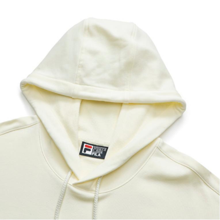 Fila Logo Print Letter Casual Loose Hoodie Long Sleeve Sweatshirt Unisex Tops Milk-Salt-White F51U238298F-IV