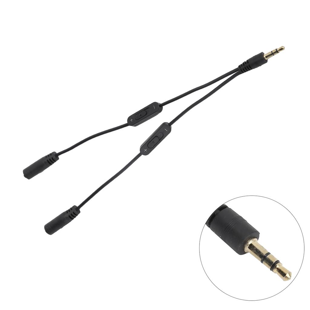 Couple Headphone Converter Cable Stereo 3.5mm to Dual Stereo Female 1 to 2 Earphone Adapter Cable with Switch