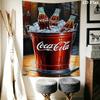 Cocacola Bottles Ice Bucket Tapestry Wallmounted Fashion Print Atmospheric Background Cloth Wall Decoration Wall Covering Decoration