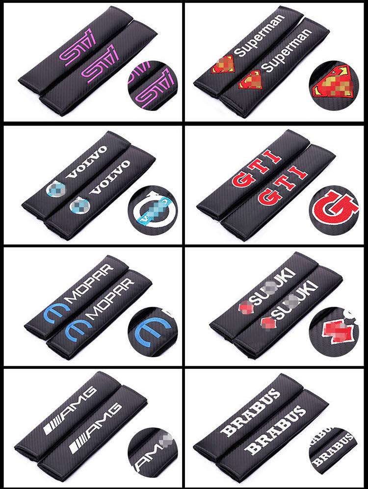 Alpina Modified Carbon Fiber Car Shoulder Pad Cover - Leather Finish